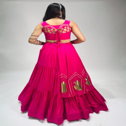 Chitra Rayon Cotton Kalash Patch Work Lehenga Set